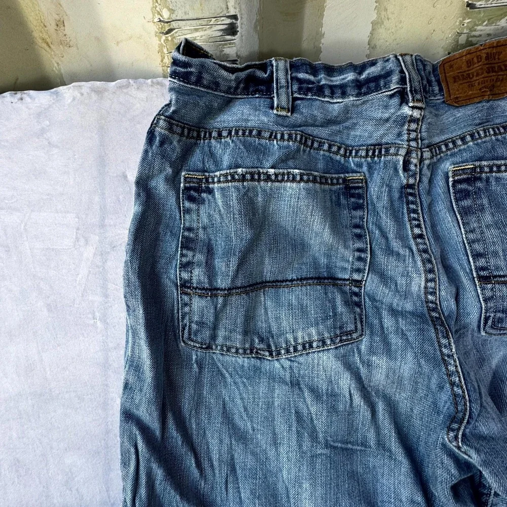 Vintage Old Navy Blue Jeans Men's 36x30 Blue Denim Cotton Wide Leg Loose Fit